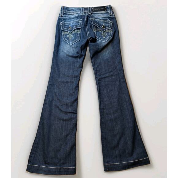 Rock Revival Scarlett Wide Leg Jeans Size 28L (29x34) NWOT Y2K Boot flap pocket - Picture 6 of 9